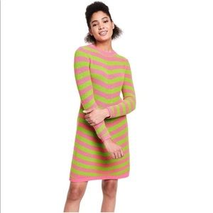 Women's Striped Long Sleeve Sweater Dress - Victor Glemaud x Target Pink/Green